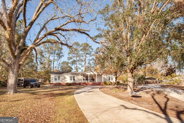 view of single story home