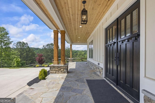 view of patio with covered porch