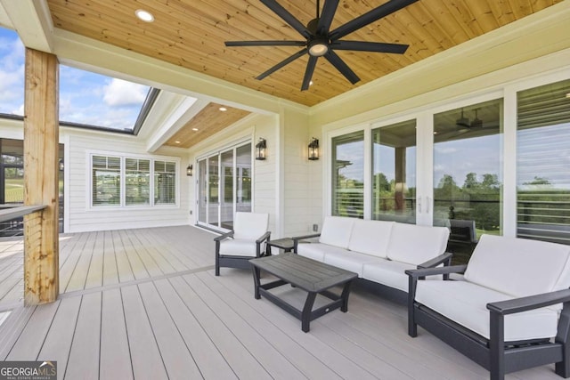 deck featuring an outdoor hangout area