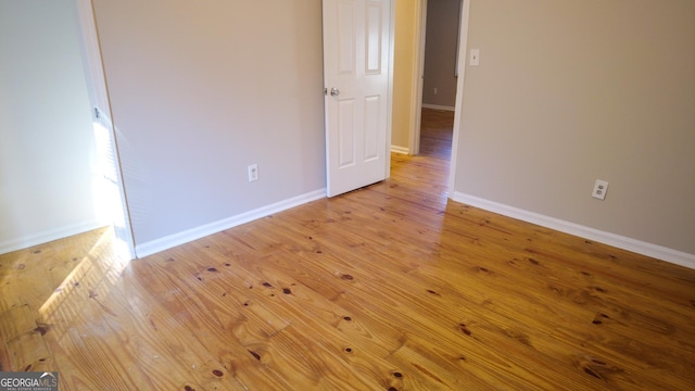 empty room featuring light wood-type flooring