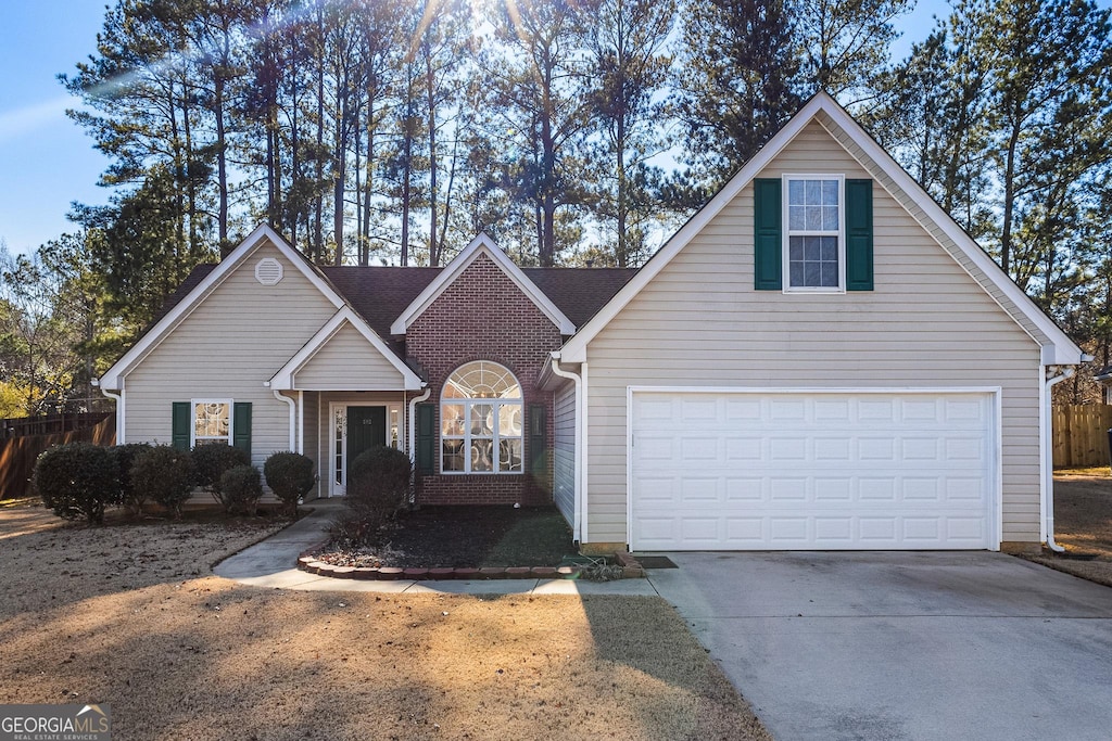 view of property featuring a garage