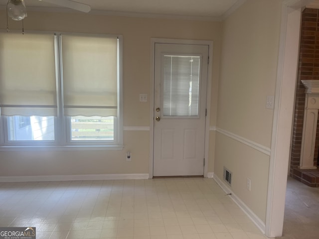 entryway with ornamental molding