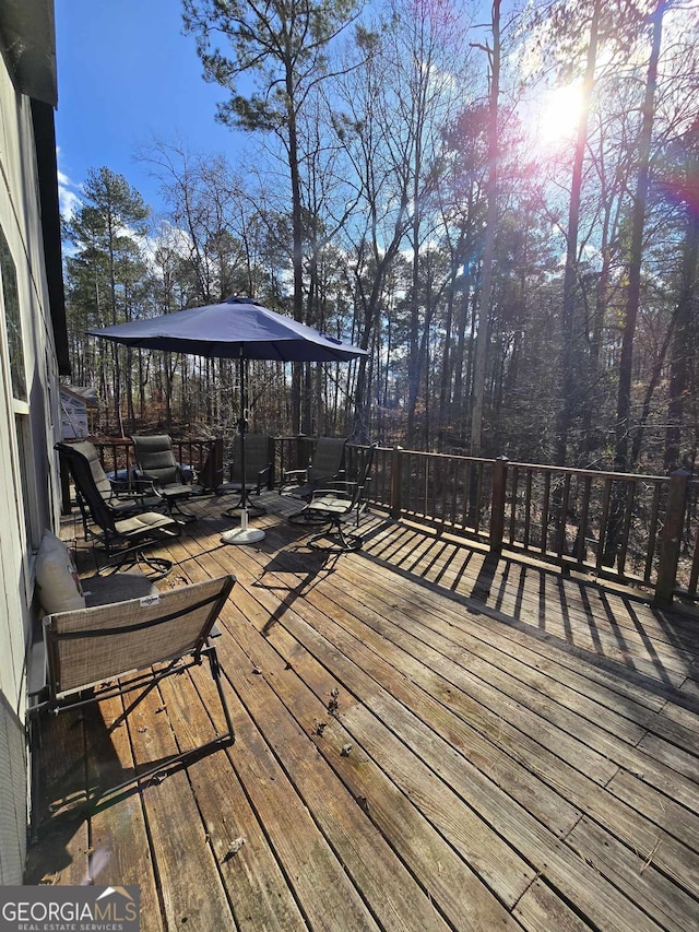 view of deck at dusk