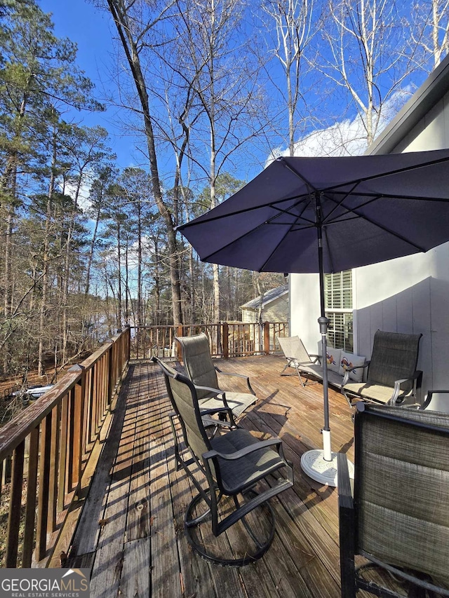 view of wooden deck