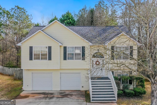 split foyer home with a garage