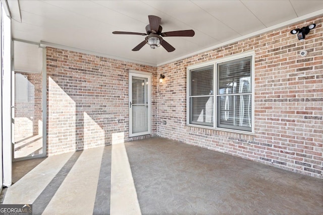 view of patio with ceiling fan