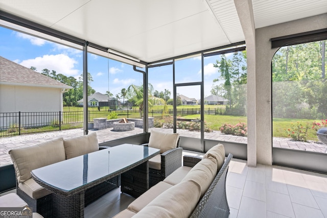 view of sunroom