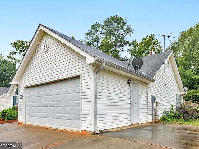 view of garage