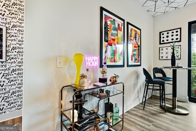 interior space with hardwood / wood-style flooring