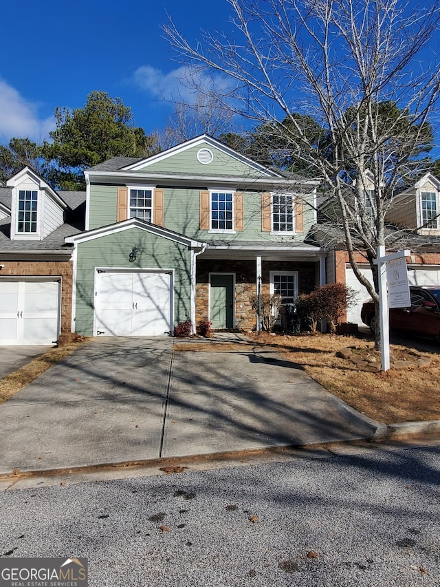 view of property with a garage