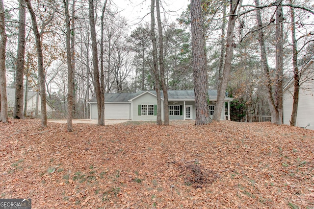 view of single story home