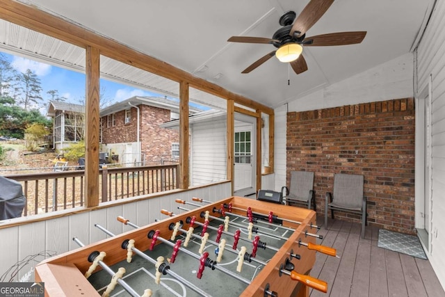 deck featuring ceiling fan