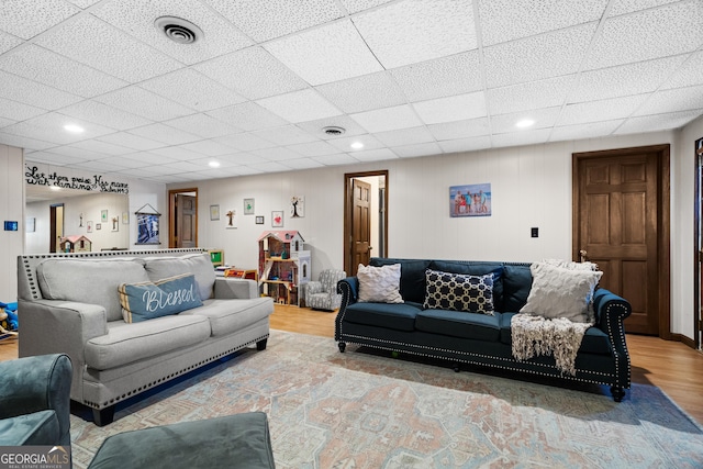 living room with wood-type flooring