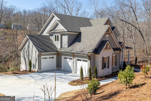 view of front of house with a garage