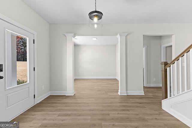 foyer featuring light wood-type flooring