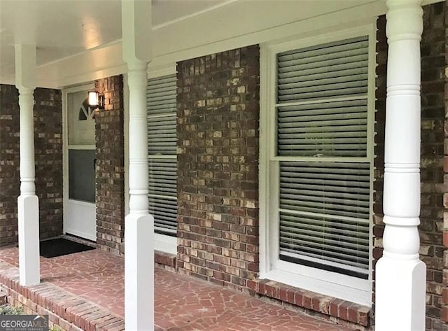 exterior space featuring covered porch