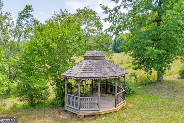 view of yard with a gazebo