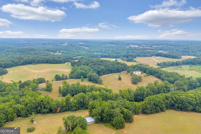 bird's eye view featuring a rural view