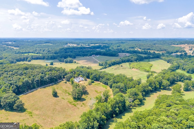 aerial view featuring a rural view