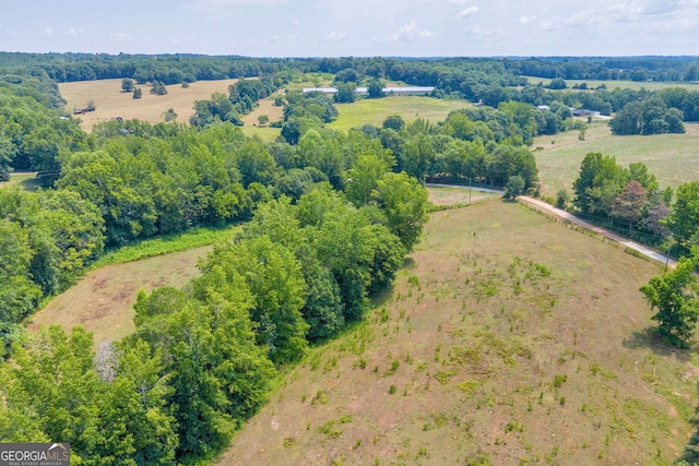 aerial view with a rural view