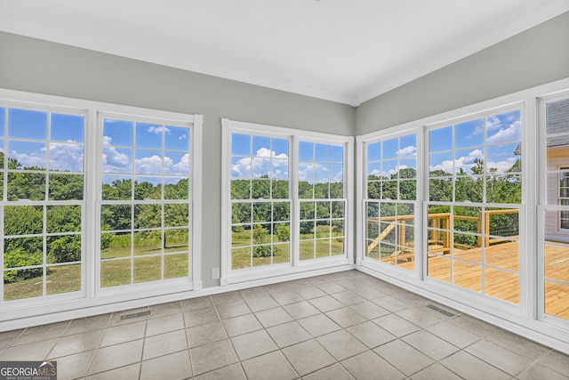 view of unfurnished sunroom