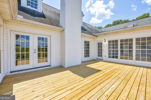 deck with french doors