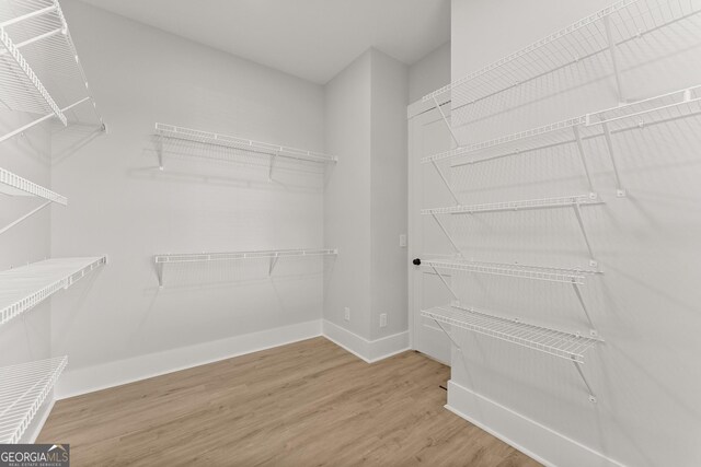 spacious closet with wood-type flooring