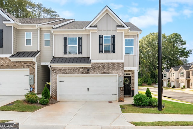 view of property with a garage