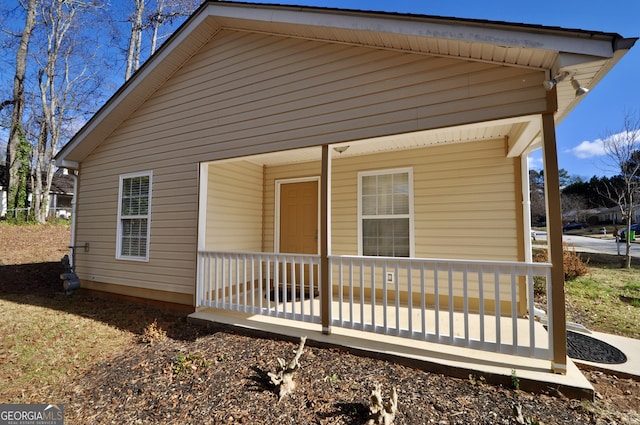 exterior space with a porch