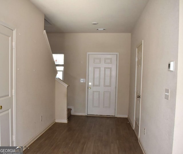 interior space featuring dark hardwood / wood-style flooring