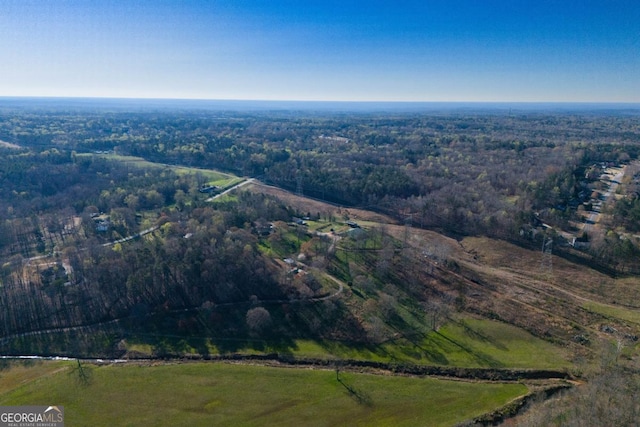 drone / aerial view featuring a rural view