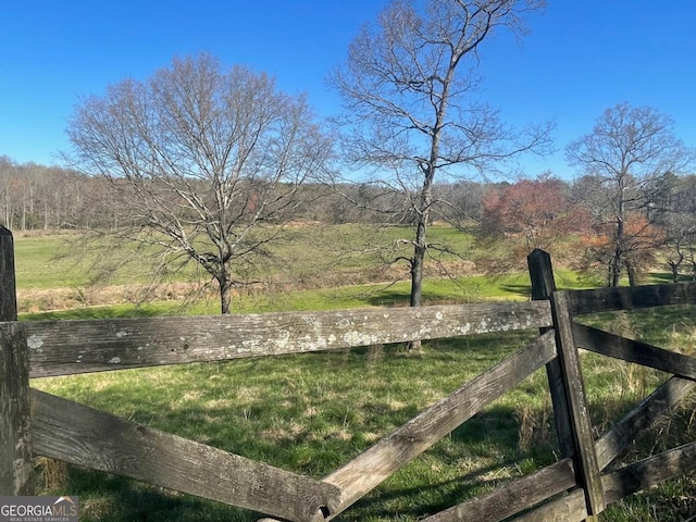 view of yard with a rural view