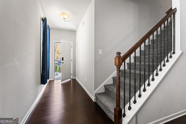 foyer featuring dark hardwood / wood-style flooring