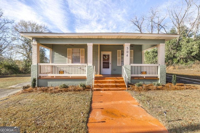 bungalow-style home featuring a porch