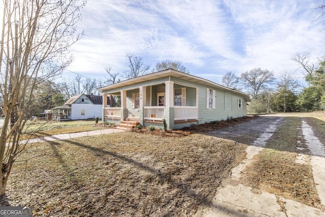 bungalow with covered porch