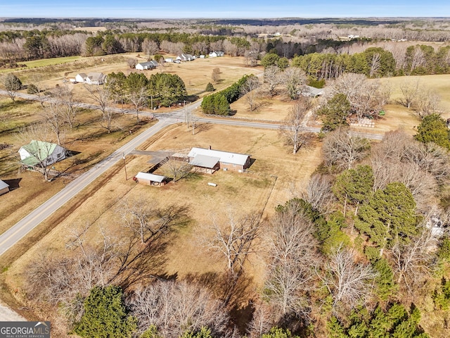 drone / aerial view with a rural view