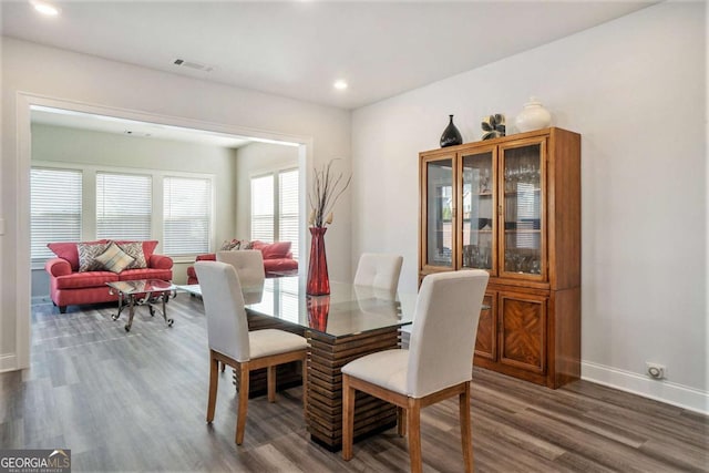 dining room featuring wood-type flooring