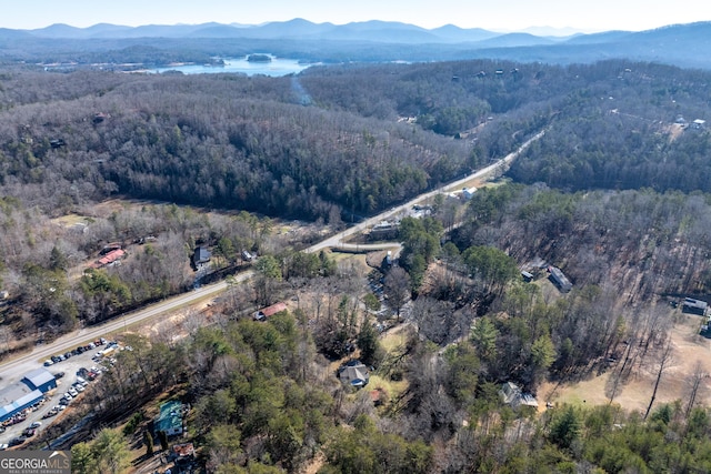 bird's eye view featuring a mountain view