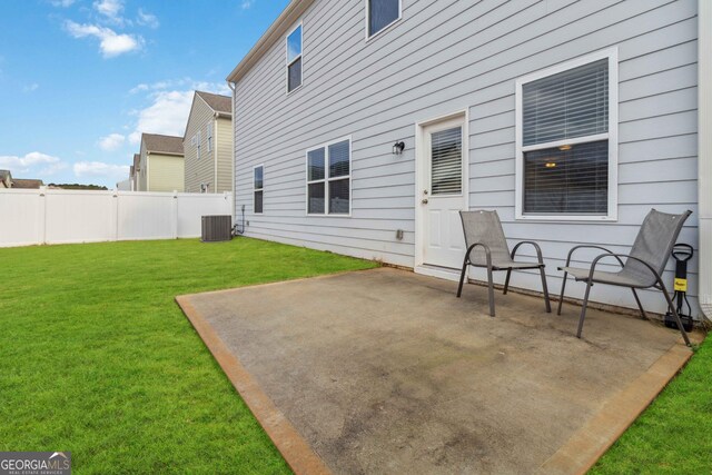 view of patio featuring central air condition unit