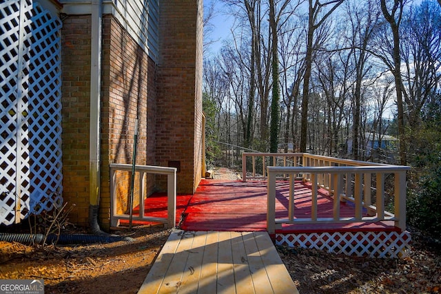 view of wooden deck