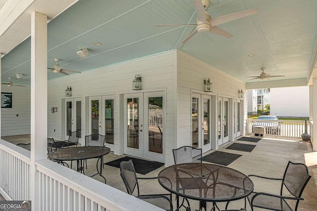 view of patio featuring french doors