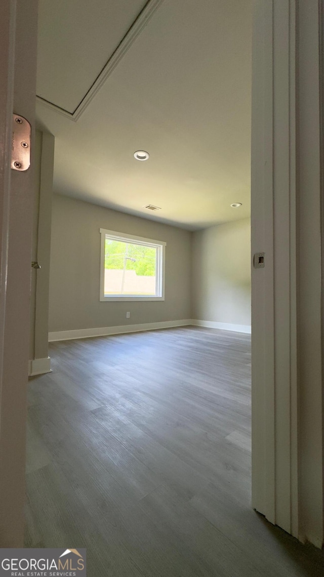 unfurnished room featuring light wood-type flooring