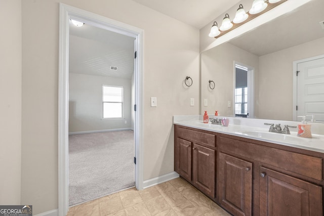 bathroom with vanity