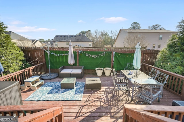 deck featuring an outdoor hangout area