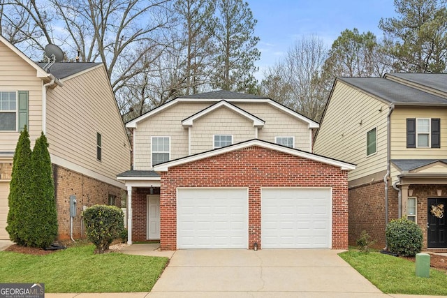 view of front of home with a garage