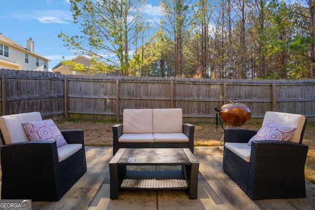 view of patio with outdoor lounge area