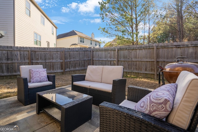 view of patio with outdoor lounge area