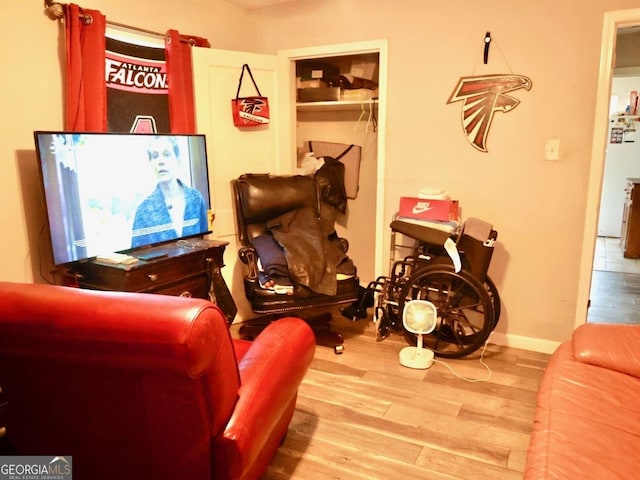 living room featuring hardwood / wood-style flooring