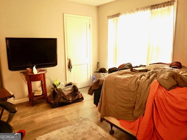 bedroom featuring light hardwood / wood-style floors