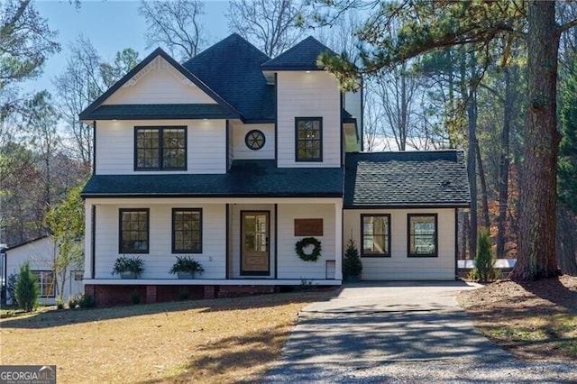 view of front of home with a porch